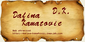 Dafina Kamatović vizit kartica